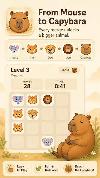 Capybara Grow animal progression gameplay
