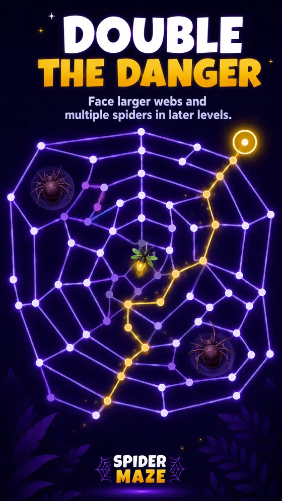 Large Spider Maze web where smart power-ups can help
