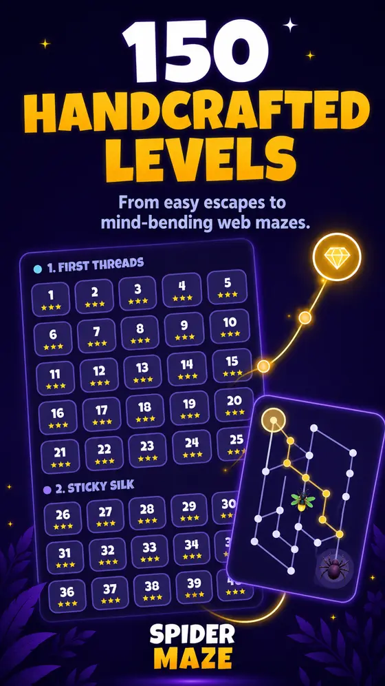 Inside Spider Maze: 150 Handcrafted Web Puzzles