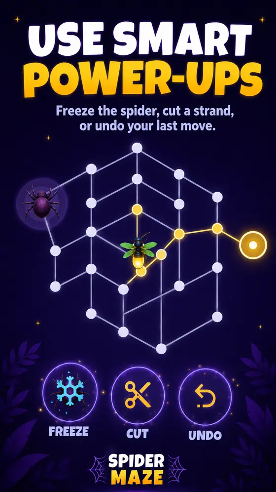 Spider Maze Power-Ups Guide: Freeze, Cut and Undo