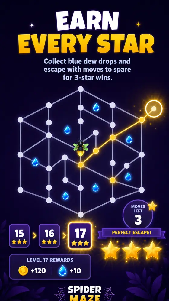 Collect dew drops and finish with moves remaining for three stars