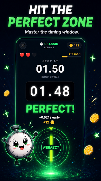 Tap the Time precision result screen