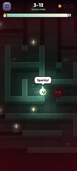 A chase maze in Lost Corridors. The extra loops are what give Lumi a way around the shadow.