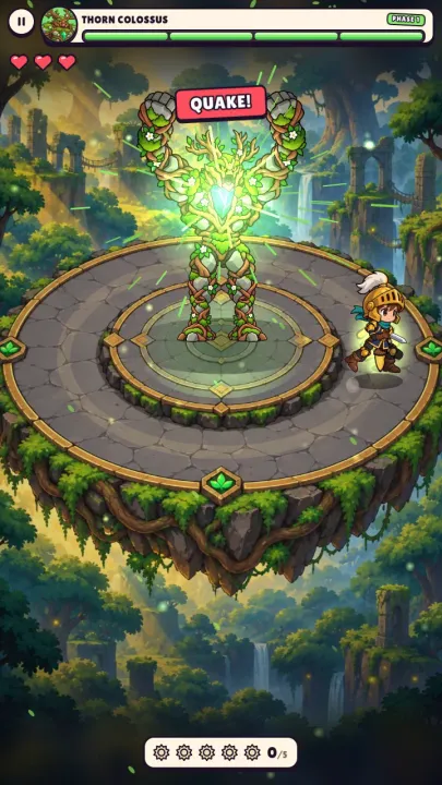 The Thorn Colossus calling "QUAKE!", its name for the ring attack.